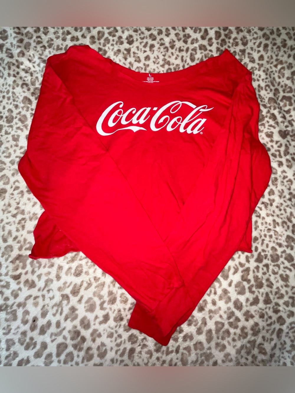 Coca-Cola - Bright Red Graphic Long-sleeve Tee with White text